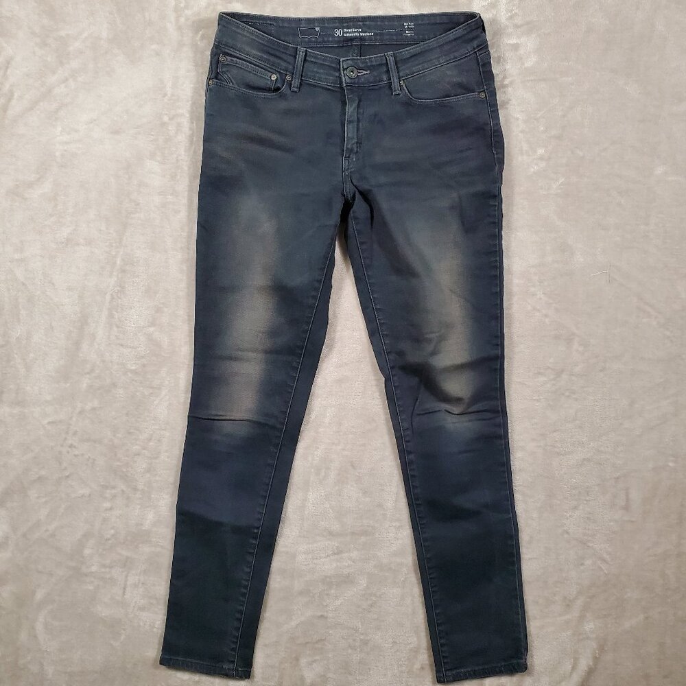Levi's Jeans Womens mid rise skinny dark wash 'dirty' wash L32